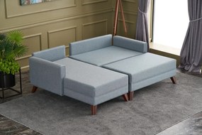Sofá-Cama de Canto Bella – Azul – 205x85x140 cm