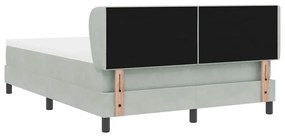 Camas Box com Colchão vidaXL Cinza Claro 140x190 cm Veludo