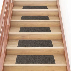 Tapetes de escada adesivos 30 pcs 76x20 cm retangular antracite