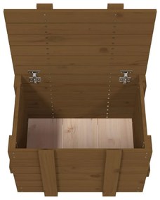 Caixa de arrumação 58x40,5x42 cm pinho maciço castanho mel