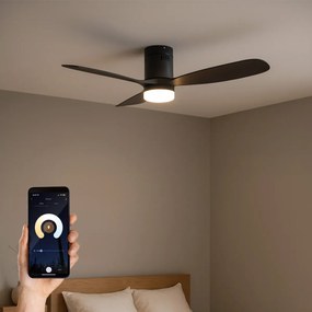 Ventilador de teto inteligente preto 132cm incl. LED regulável com controle remoto - Sofia