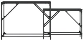 Mesas consola de encastrar 2 pcs derivados de madeira preto