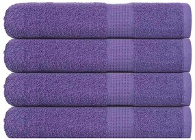 Toalhas de sauna 4 pcs 80x200 cm 360 gsm 100% algodão roxo