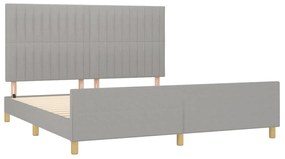 Estrutura de cama sem colchão 180x200 cm tecido cinzento-claro