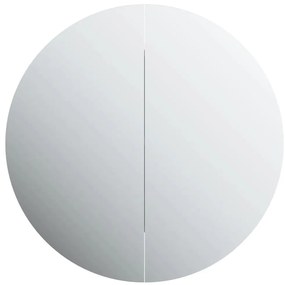 Armário p/ casa de banho c/ espelho redondo e LEDs branco