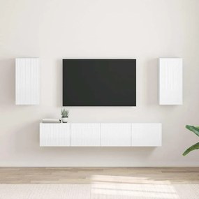 vidaXL Armário de TV de Parede 2 pcs Branco Brilhante 30 x 31 x 60 cm