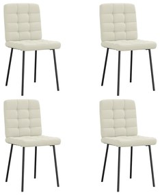 vidaXL Cadeiras de jantar 4 pcs veludo cor creme