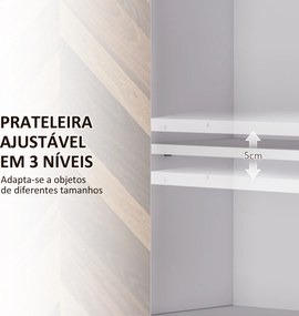 Armário de Parede para Casa de Banho com 2 Portas Prateleiras Ajustáveis e Prateleira Aberta 59x20x60 cm Branco e Madeira