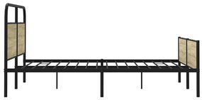 Estrutura de cama sem colchão 180x200cm metal carvalho sonoma