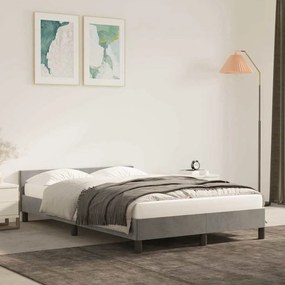 Estrutura de cama sem colchão 120x200 cm veludo cinzento-claro