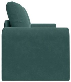 Sofá Cama 2 em 1 Verde Escuro 148x71x83 cm em Veludo