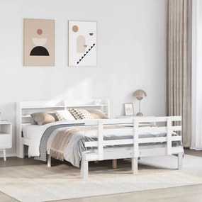 vidaXL Estrutura de cama c/ cabeceira sem colchão 140x200 cm branco