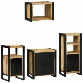 vidaXL Conjunto de Móveis para Banheiro 4 pcs Madeira de manga maciça