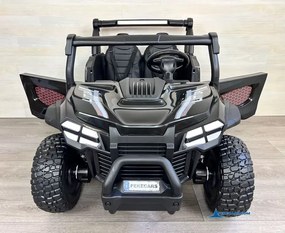 Buggy elétrico para crianças 2 lugares 1000R 4x4 24V, Rodas de borracha, Banco em pele sintética Preto