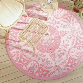Tapete de exterior Ø160 cm ARAKIL PP Rosa