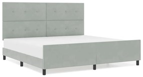 Cama vidaXL Cinza Claro 200x200 cm Veludo