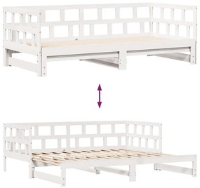 Sofá-cama com gavetão e gavetas sem colchão 90x200 cm branco