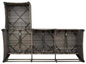 3 pcs conjunto sofás de jardim com almofadões em L vime PE