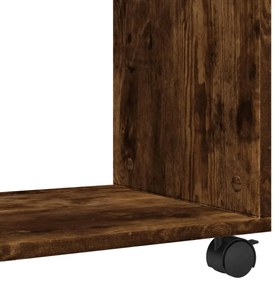 Mesa de apoio com rodas derivados de madeira carvalho fumado