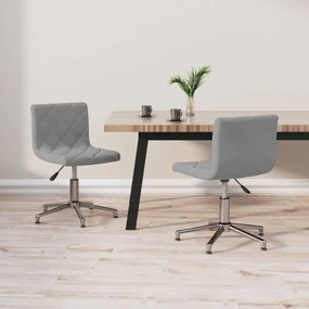 vidaXL Cadeiras de jantar giratórias 2 pcs veludo cinzento-claro