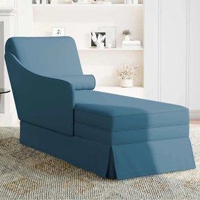 Chaise lounge c/ reforço/apoio de braços direito veludo azul