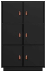 Aparador alto 67x40x108,5 cm pinho maciço preto