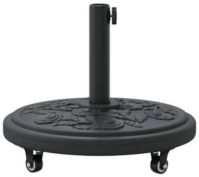 Base de Parasol com Rodas pra Postes de Ø38-48 mm, 13 kg, Redonda