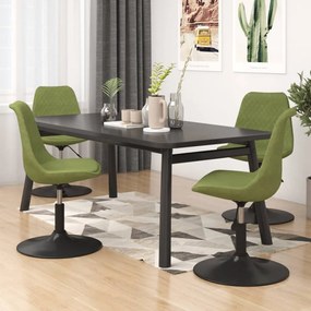 vidaXL Cadeiras de jantar giratórias 4 pcs veludo verde-claro