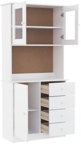 Aparador alto ALTA 77x35x165 cm madeira de pinho maciça branco