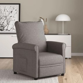 vidaXL Poltrona reclinável tecido cinzento-acastanhado