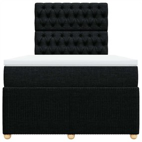 Cama com molas/colchão 120x200 cm tecido preto