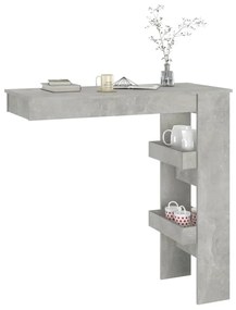 Mesa bar parede 102x45x103,5cm derivados madeira cinza cimento