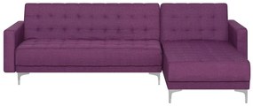 Sofá-cama de canto à esquerda com 4 lugares em tecido violeta ABERDEEN Beliani