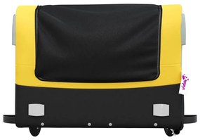 Reboque para bicicleta 45 kg ferro preto e amarelo