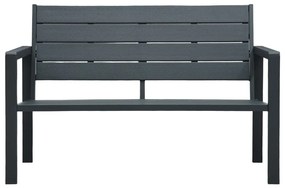 Banco de jardim 120 cm PEAD aspeto de madeira cinzento