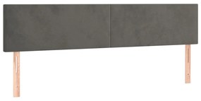 Cama boxspring com colchão 120x190 cm veludo cinzento-escuro