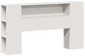 Cama com estante sem colchão 150x200 cm pinho maciço branco