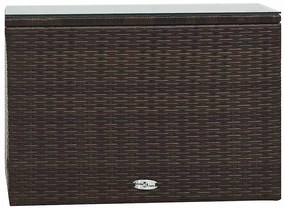 5 pcs conjunto lounge jardim c/ almofadões vime PE castanho