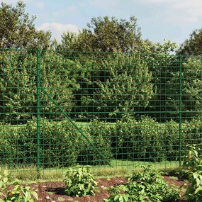 vidaXL Cerca de malha de arame 1,6x25 m aço galvanizado verde