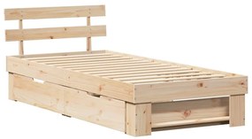 Estrutura da Cama Castanho 90 x 190 cm Madeira de Pinheiro