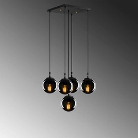 Candeeiro de Teto Efe – Preto Fumado – 65 x 65 cm