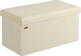 Banco dobrável em cordão macio com espaço de arrumação 76 x 38 x 38 cm Bege
