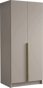 Roupeiro Closico 195, Caxemira, Dourado, 215x100x58cm, 101.6 kg, Portas para roupeiro: Com dobradiças