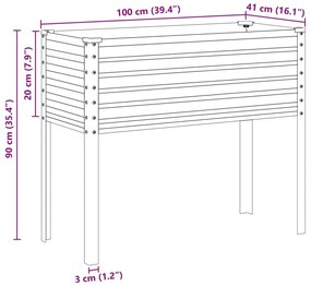 Vaso/floreira de jardim 100x41x90 cm aço verde