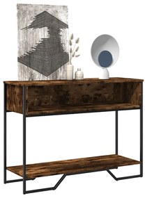 Mesa consola 100x35x74,5cm derivados de madeira carvalho fumado