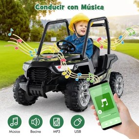 Carro de brincar a bateria de 24V com controlo remoto 3 velocidades 2 suspensões de mola Música de arranque lento Verde