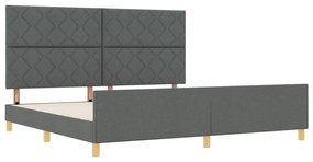 Cama vidaXL Cinza Escuro 200x200 cm Tecido