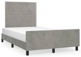 vidaXL Estrutura de cama sem colchão cinza claro Veludo