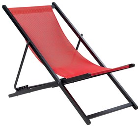 Cadeira de jardim dobrável vermelha e preta LOCRI II Beliani