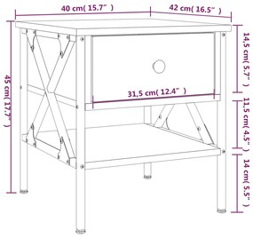 Mesa de cabeceira 40x42x45 derivados de madeira preto